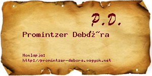Promintzer Debóra névjegykártya